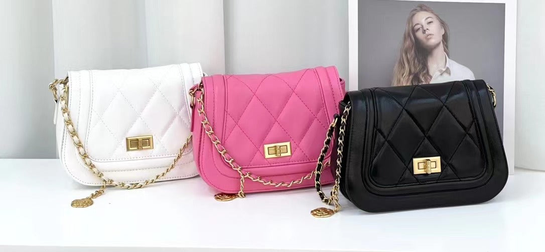 【JC】【T shape Quilted Sling/ Crossbody bag】A Handbag made from quilted fabric-Buy 1 bag get pony+scarf, New customer get 1 coin purse,