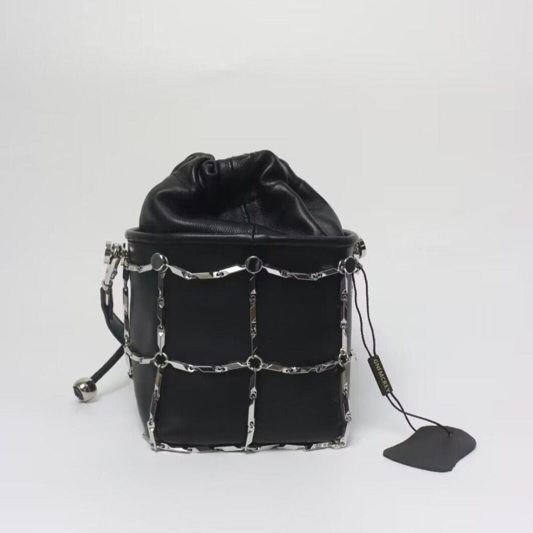 【NEW】【Cool Girls】Lam skin Leather Bag