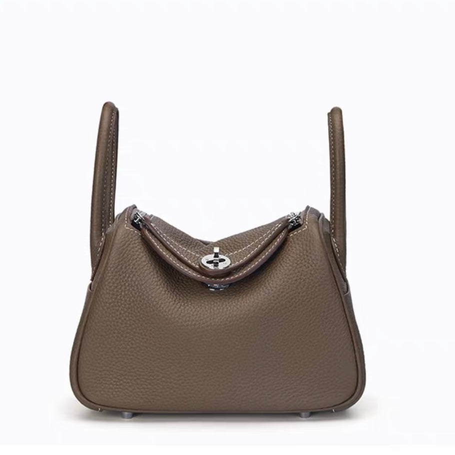 【Mini LD】Cowhide Leather Hangbag Doctor Bag,,buy 1 get 1 pony and 1 headband