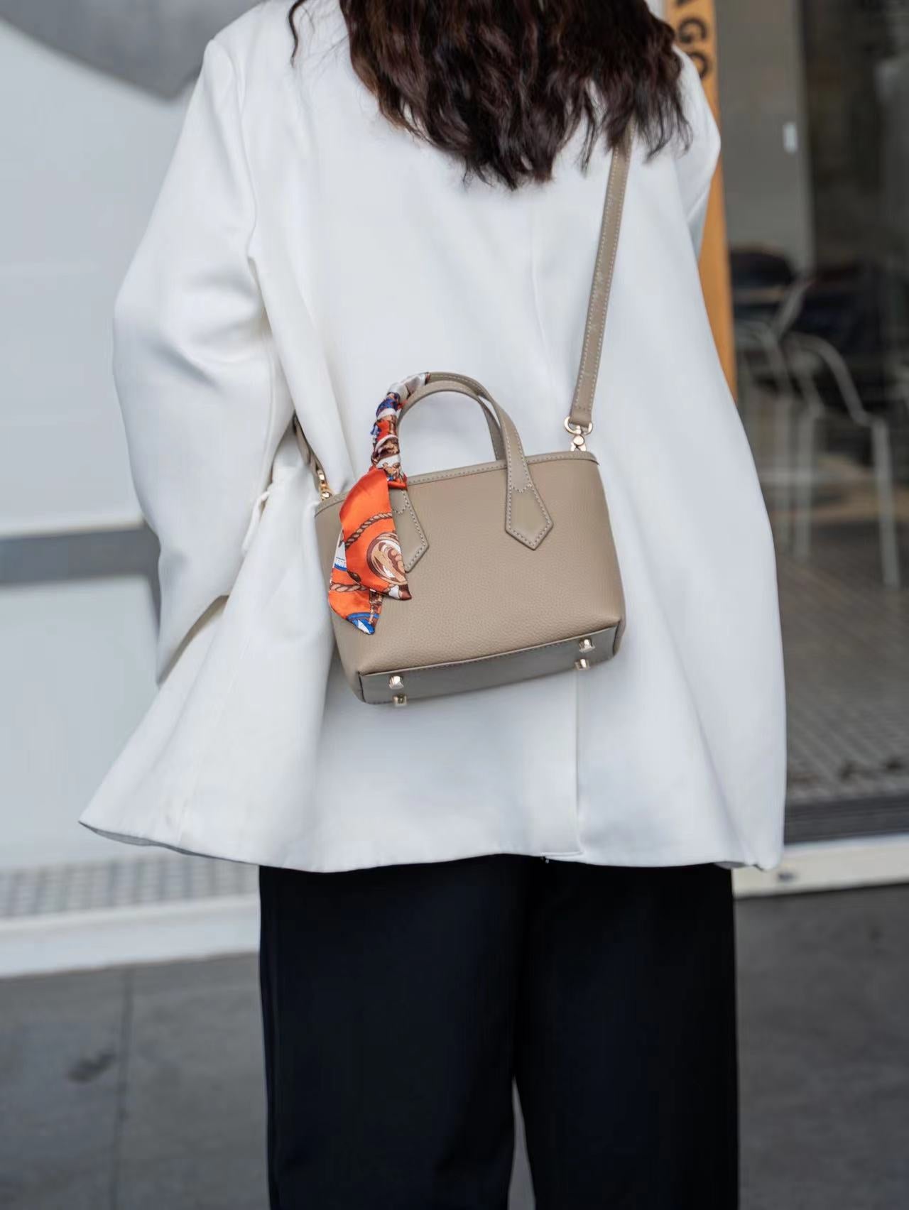 【Silk Scarf Tote 】Color-Wrapped Silk Scarf Small Tote Bag