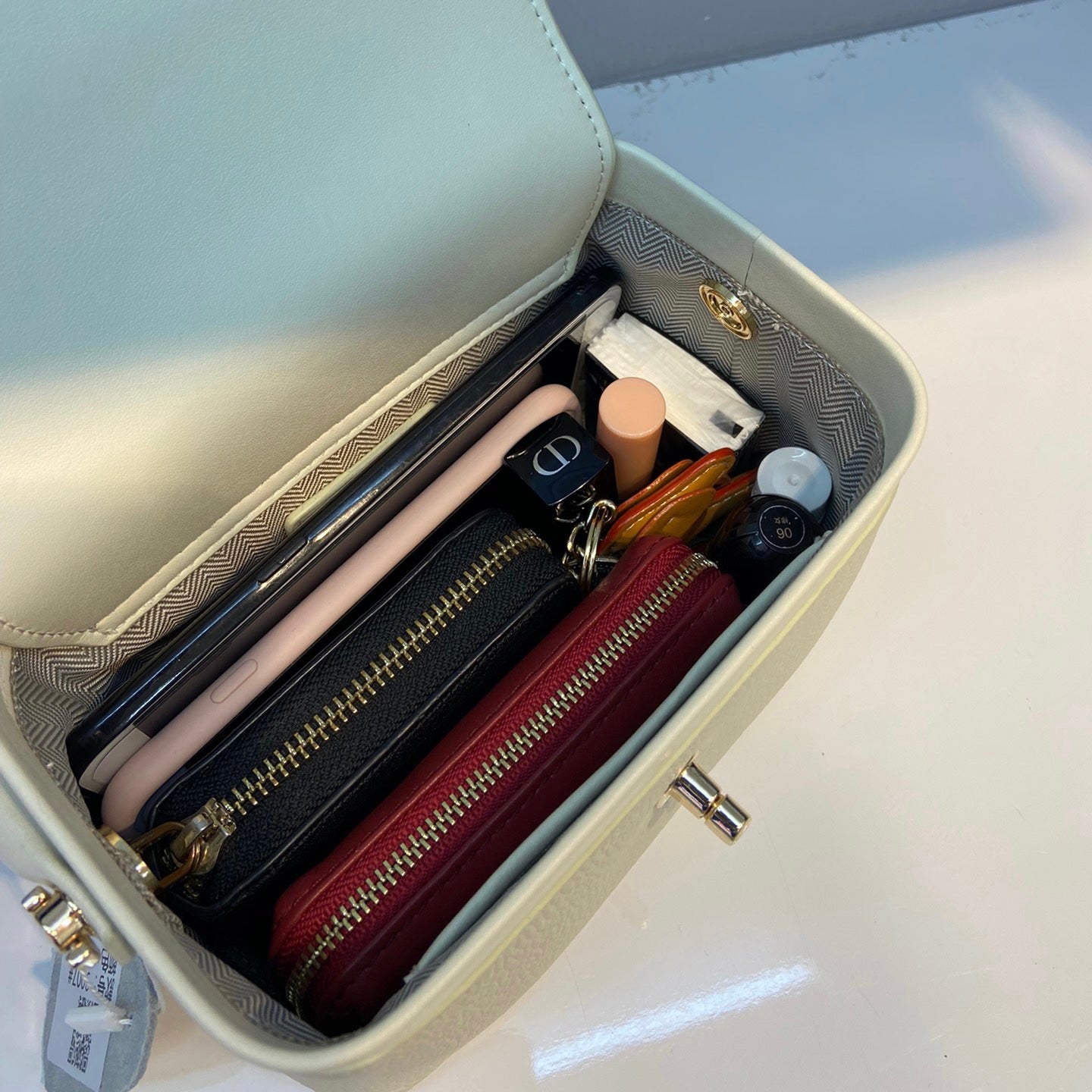【Box Handbag】Togo Leather Box Handbag-,buy 1 get 1 pony and 1 headband