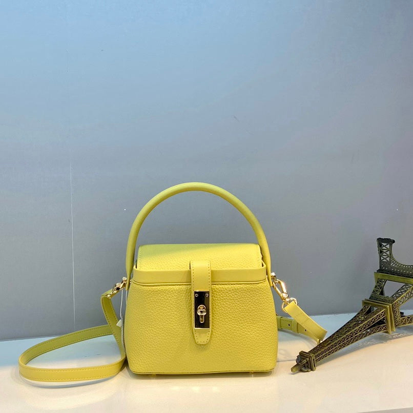 【Box Handbag】Togo Leather Box Handbag-,buy 1 get 1 pony and 1 headband