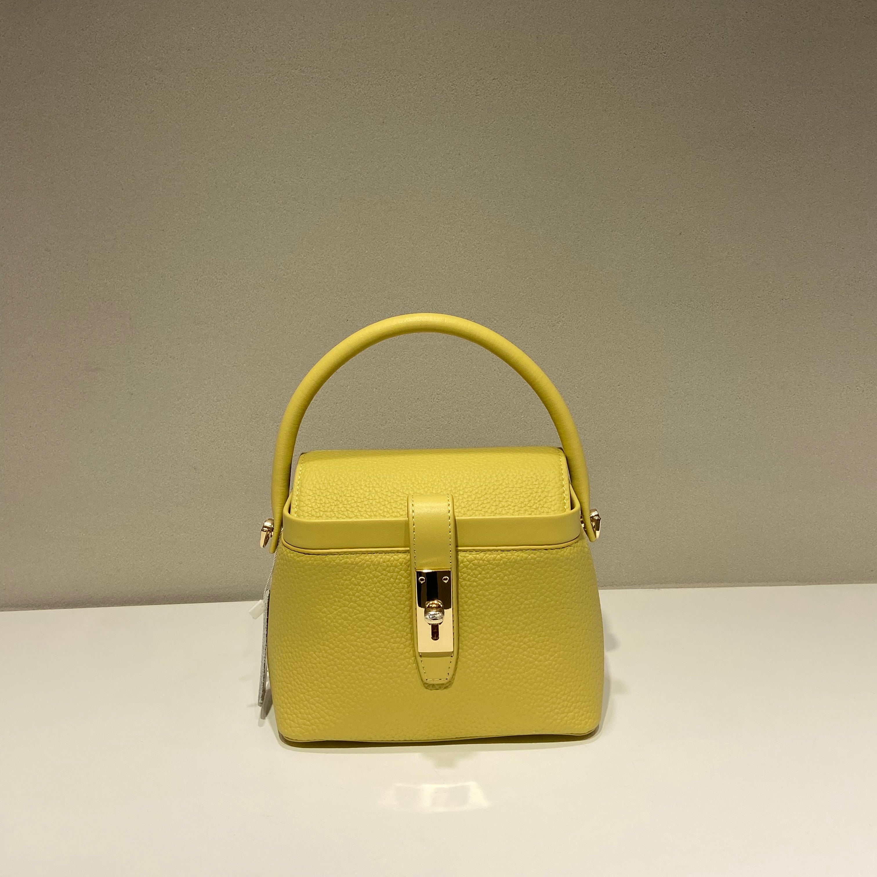 【Box Handbag】Togo Leather Box Handbag-,buy 1 get 1 pony and 1 headband