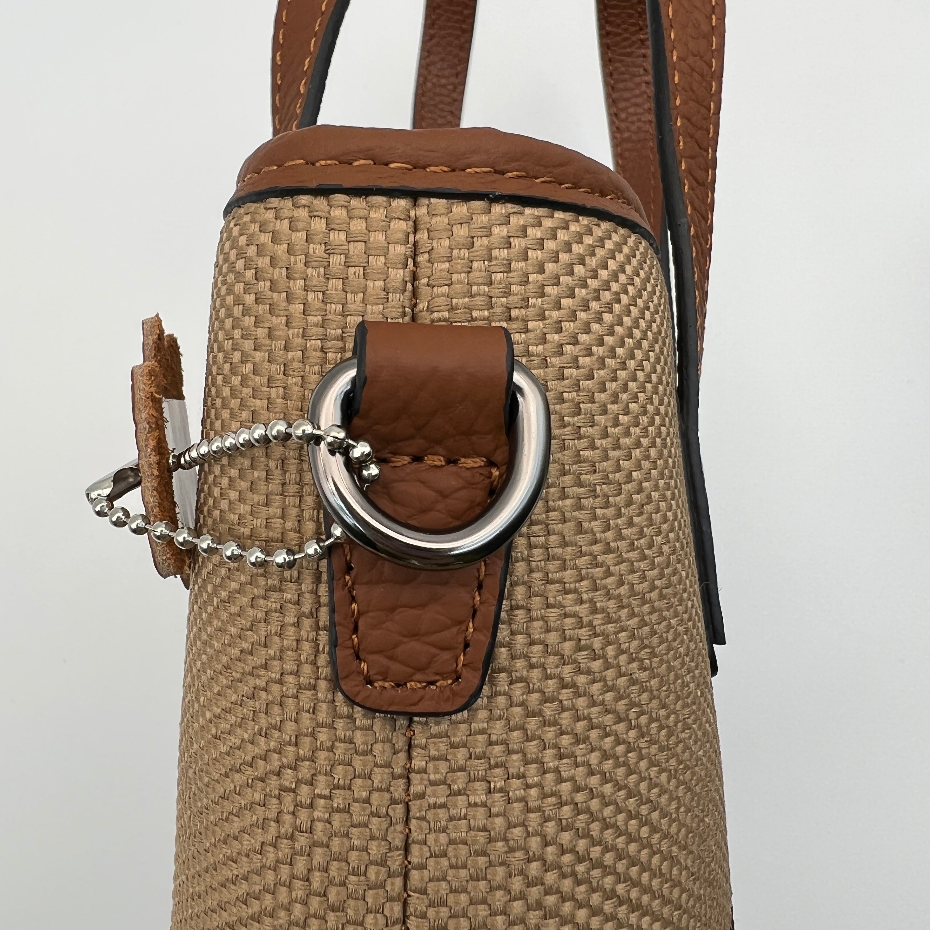 【Nano Tote】Checkered Zipper Handle Crossbody Bag-buy 1 get 1 pony and 1 coins purse