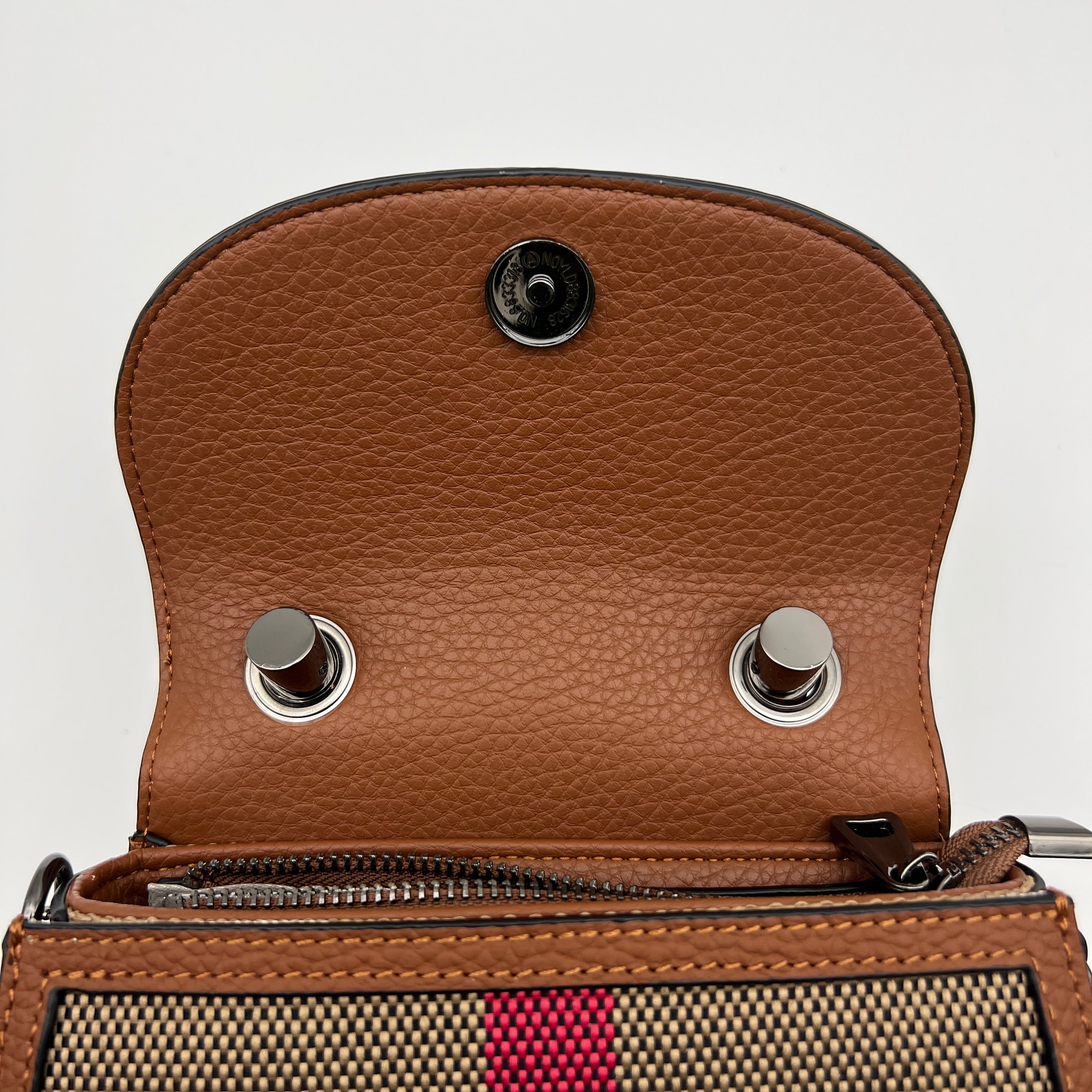 【Smile Bag】Checkered Cute Flap Handle Crossbody Bag-buy 1 get 1 pony and 1 coins purse