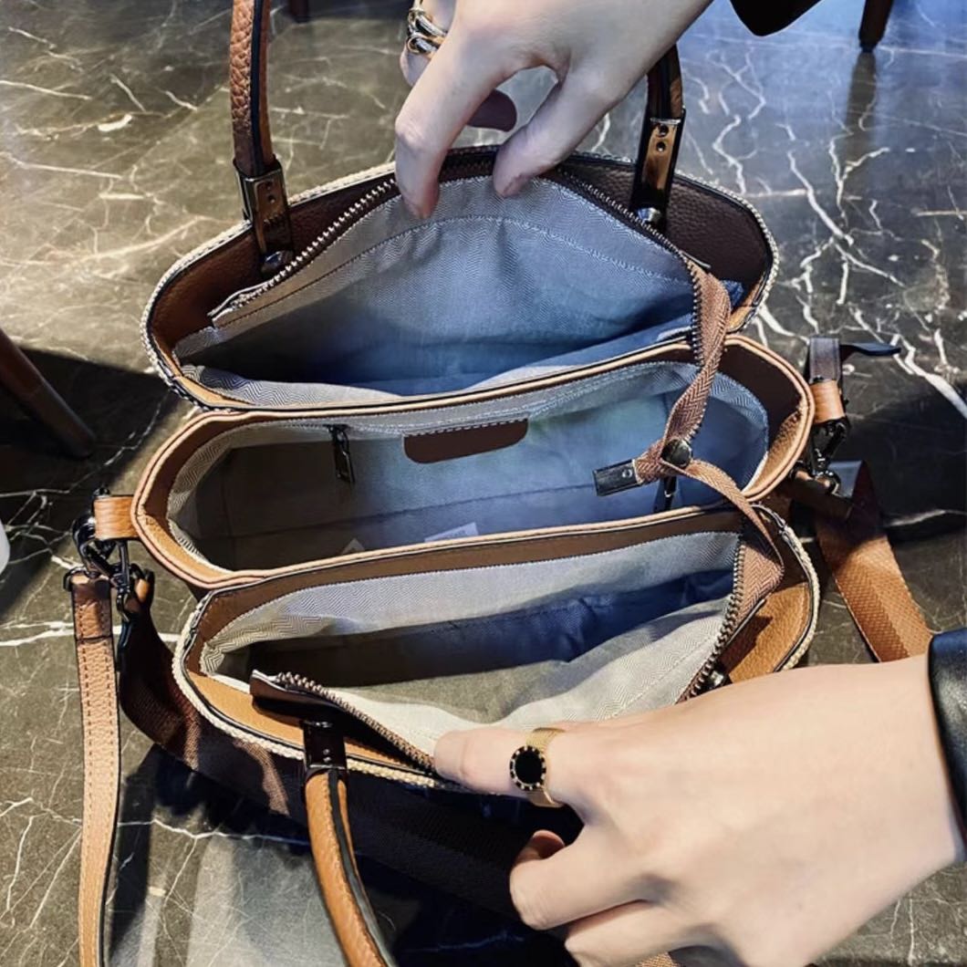 【Teddy Bag】Checkered Square Handbag-,buy 1 get 1 pony and 1 headband