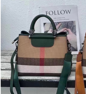 【Moonlight Bag】Checkered Handle Bag L 8.66" , W 7.09" , H 3.94"-,buy 1 get 1 pony and 1 headband