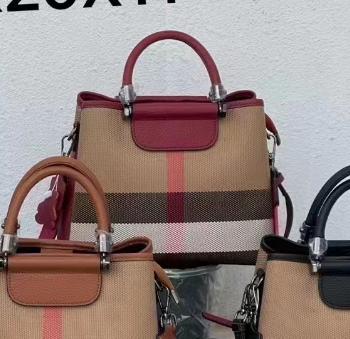 【Moonlight Bag】Checkered Handle Bag L 8.66" , W 7.09" , H 3.94"-,buy 1 get 1 pony and 1 headband