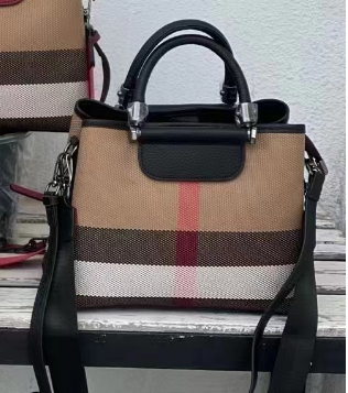 【Moonlight Bag】Checkered Handle Bag L 8.66" , W 7.09" , H 3.94"-,buy 1 get 1 pony and 1 headband