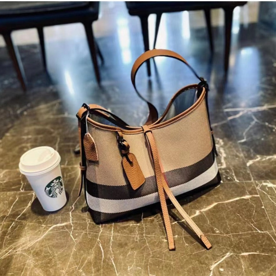 【Bertali】Tie rope underarm bag cowhide leather,buy 1 get 1 pony and 1 coins purse