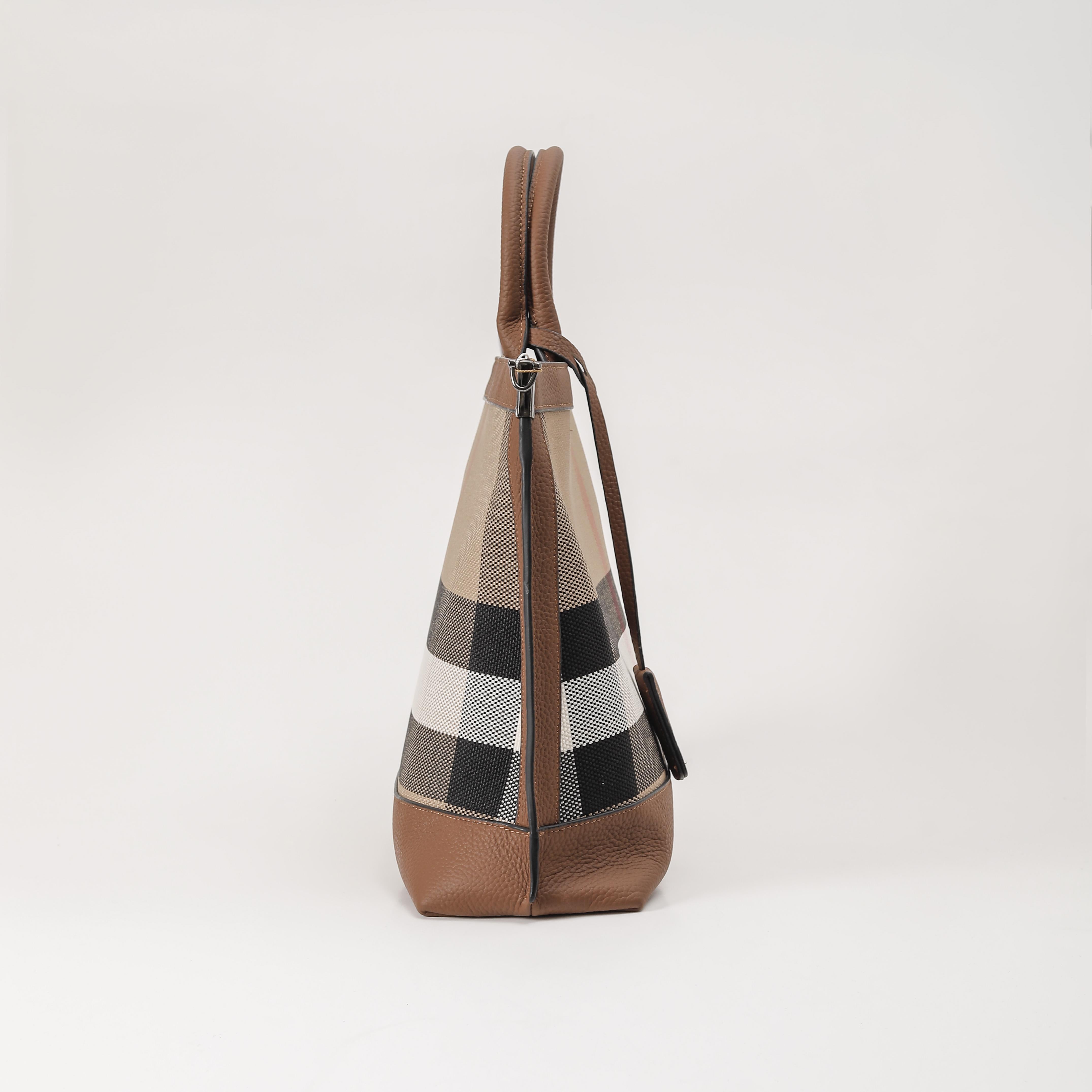 【Cowhide】Checkered Handbag Briefcase L 13" , W 4.33" , H 11.03"