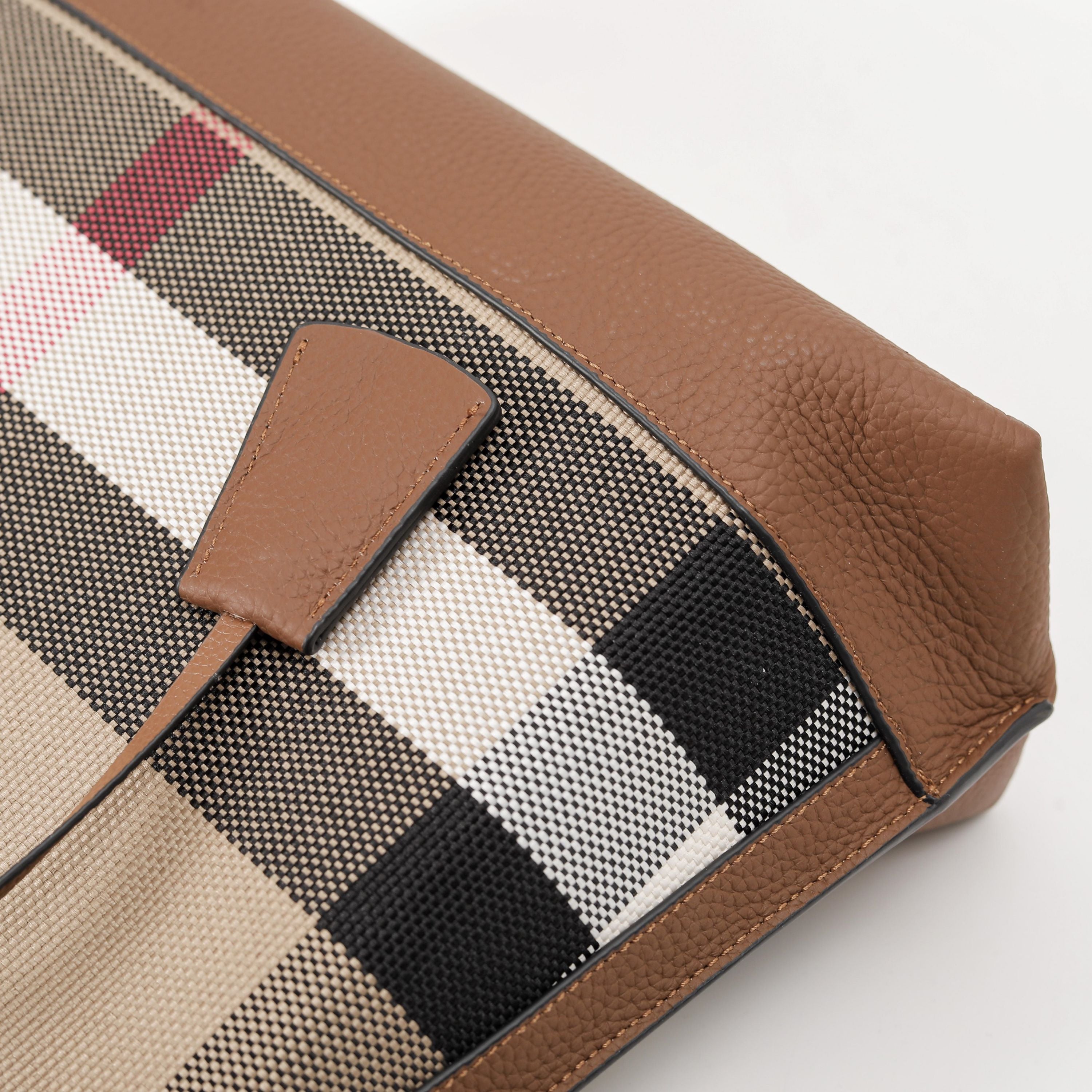 【Cowhide】Checkered Handbag Briefcase L 13" , W 4.33" , H 11.03"