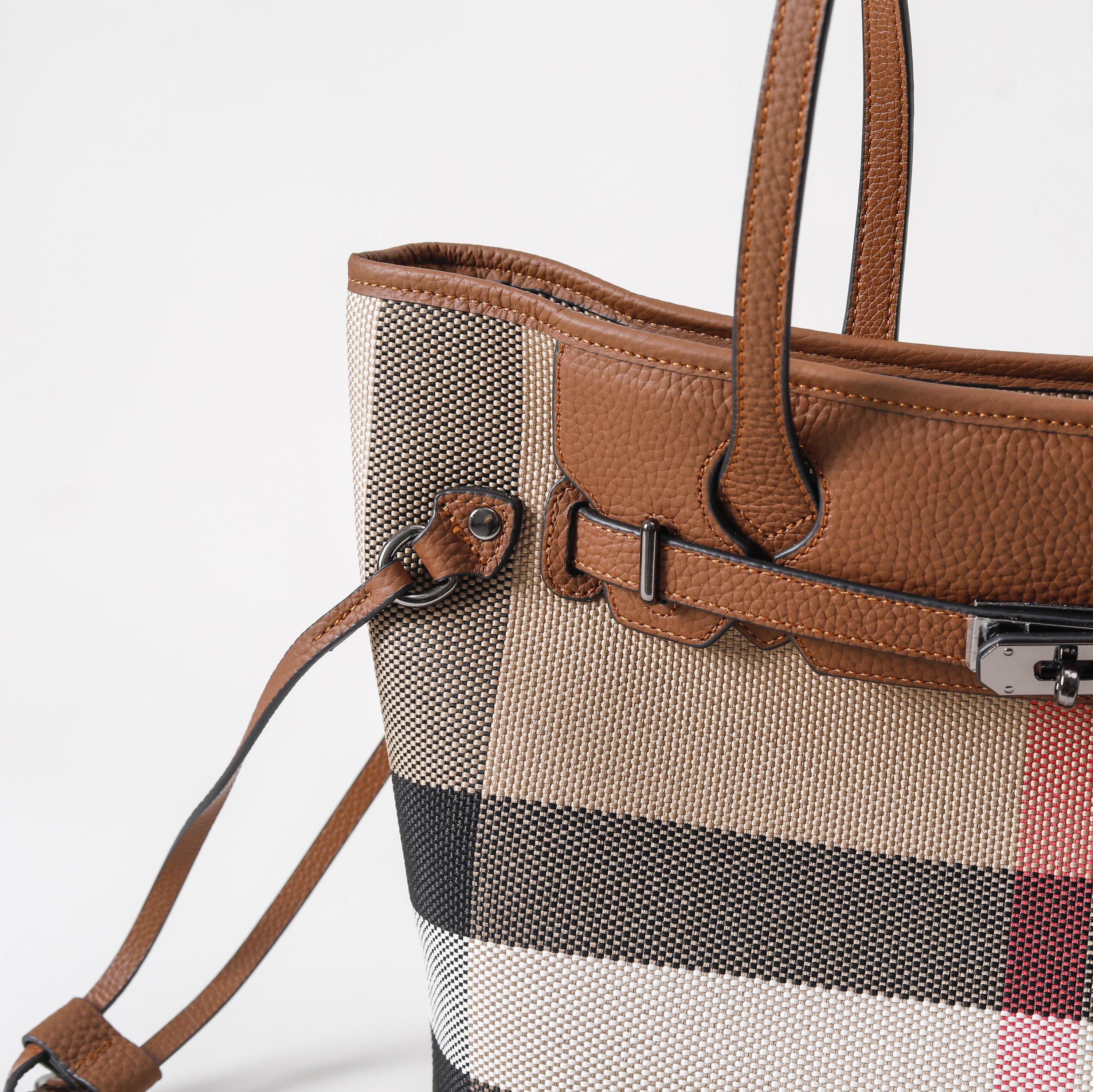 【Kelly tote】Horizontal locking tote bag L 12.6", W 6.3" , H 10.24"-,buy 1 get 1 pony and 1 headband