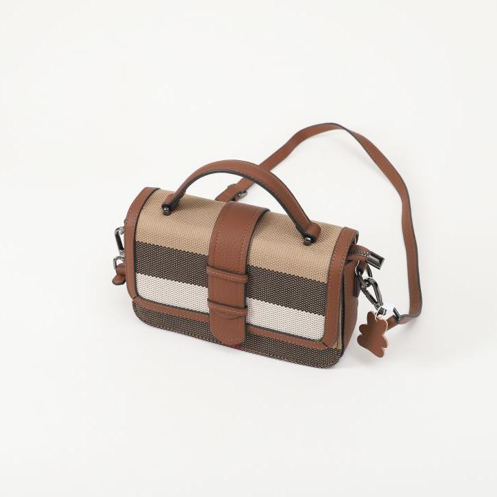 【Lunch Bag】Cowhide Square Handbag L 9.06" , W 3.55" , H 6.3"-,buy 1 get 1 pony and 1 headband
