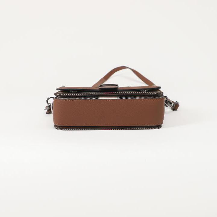 【Lunch Bag】Cowhide Square Handbag L 9.06" , W 3.55" , H 6.3"-,buy 1 get 1 pony and 1 headband