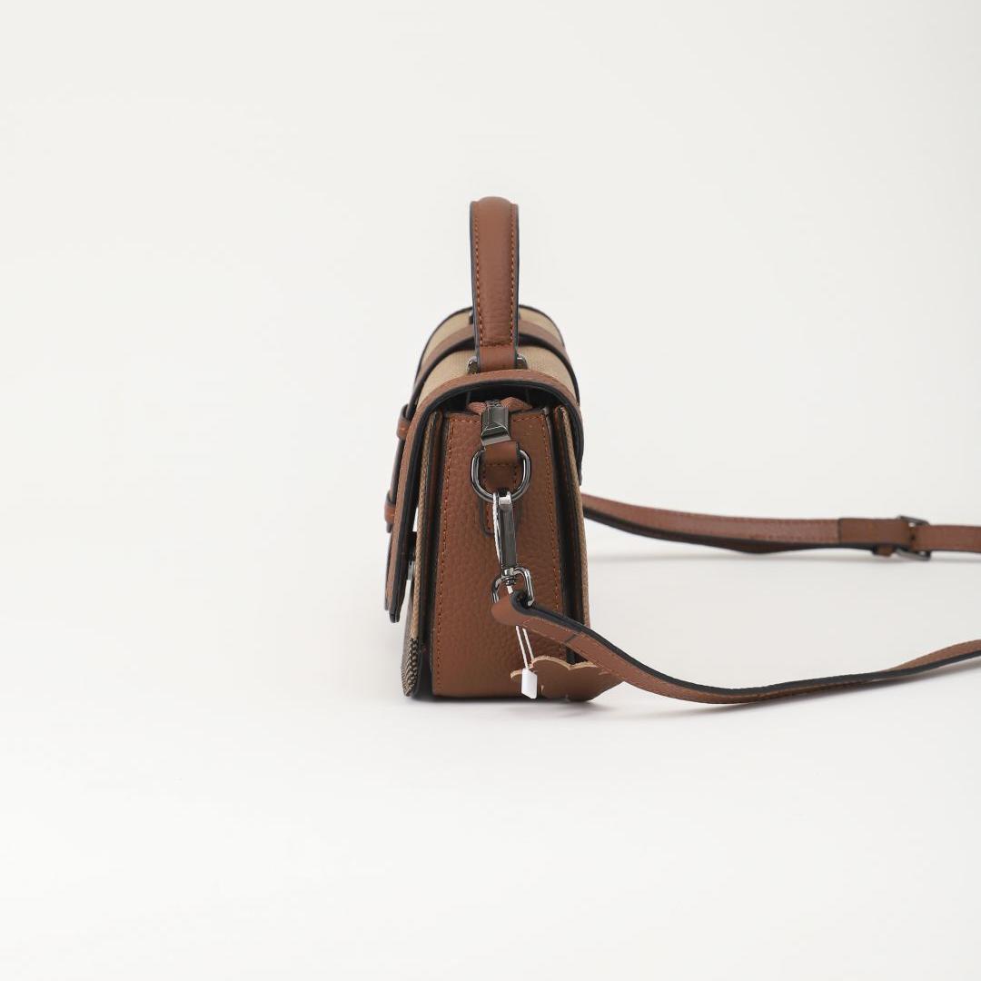 【Lunch Bag】Cowhide Square Handbag L 9.06" , W 3.55" , H 6.3"-,buy 1 get 1 pony and 1 headband