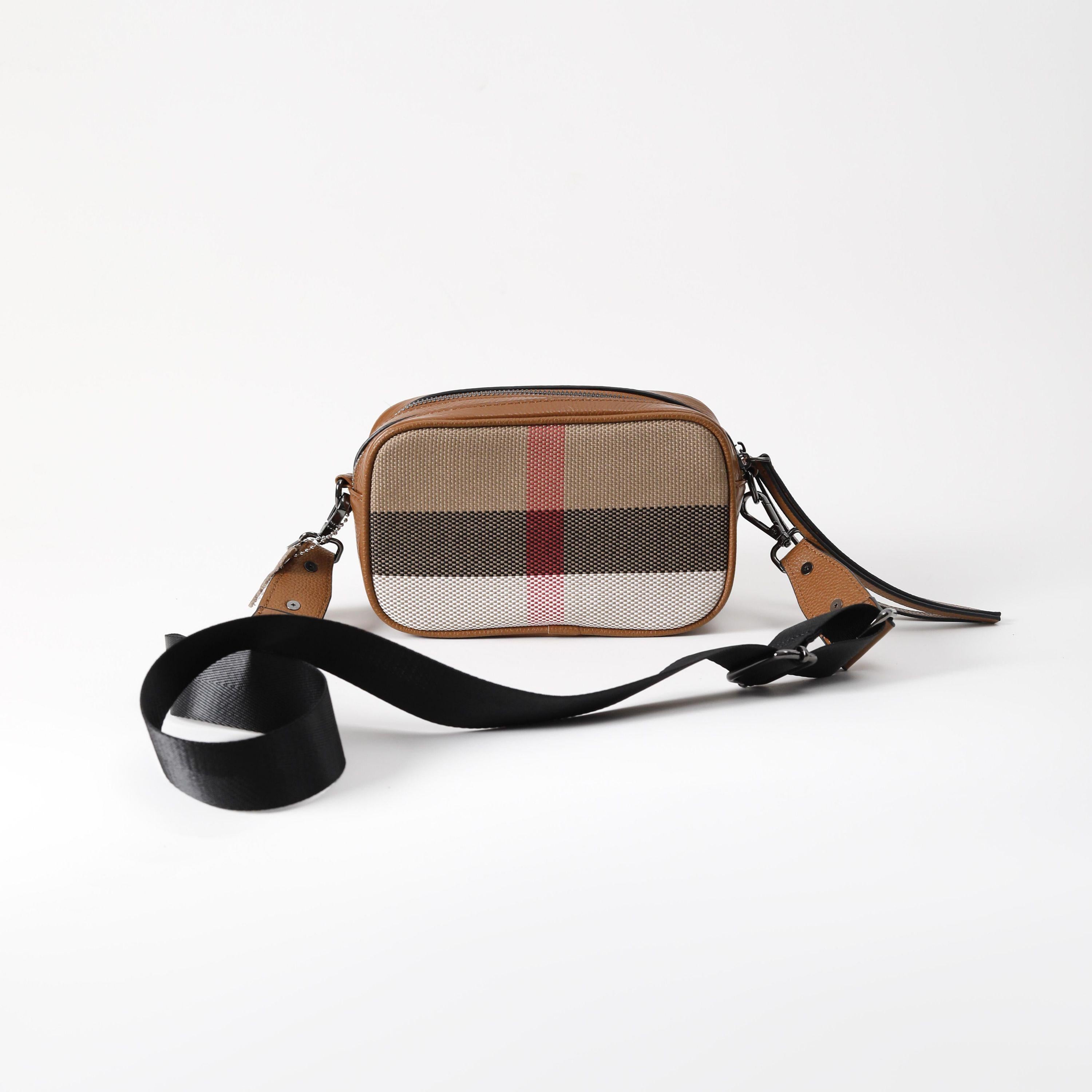 【Cam.era Bag】Unisex Double Zip Design Square Camera Bag-buy 1 get 1 pony and 1 coins purse
