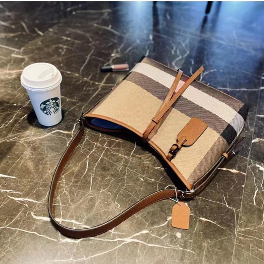 【Bertali】Tie rope underarm bag cowhide leather,buy 1 get 1 pony and 1 coins purse