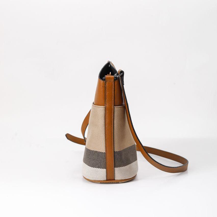 【Multiple Bucket】【2 in 1】Checkered Bucket Bag with Wallet L 8.66" , W 4.33" , H 10.24"-,buy 1 get 1 pony and 1 headband