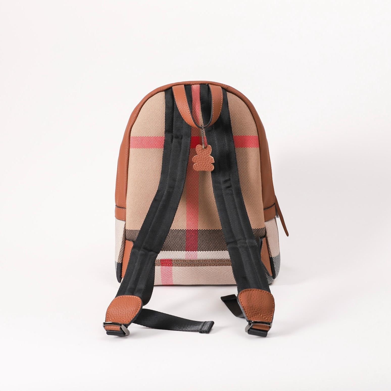 【Zipper Backpack】Unisex Cowhide Leather BP Travel Bag(pocket) L 10.24" , W 12.6" , H 6.3"-,buy 1 get 1 pony and 1 headband