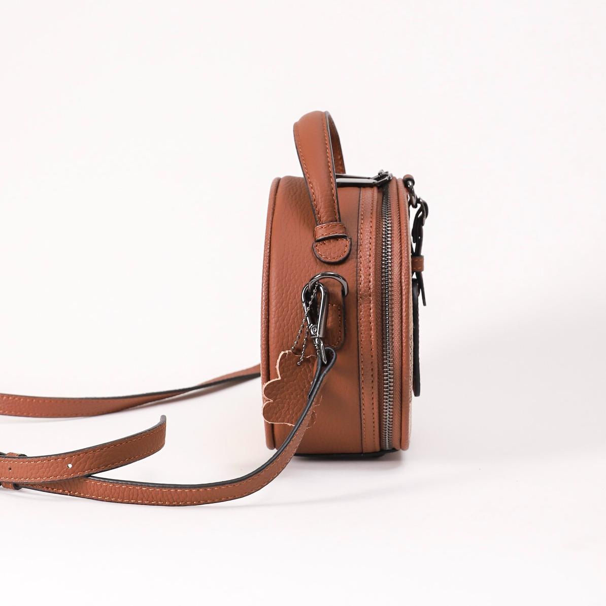 【Round Box】--Checkered Handle Crossbody Bag L 7.09" , W 3.55" , H 6.3"--,buy 1 get 1 pony and 1 headband