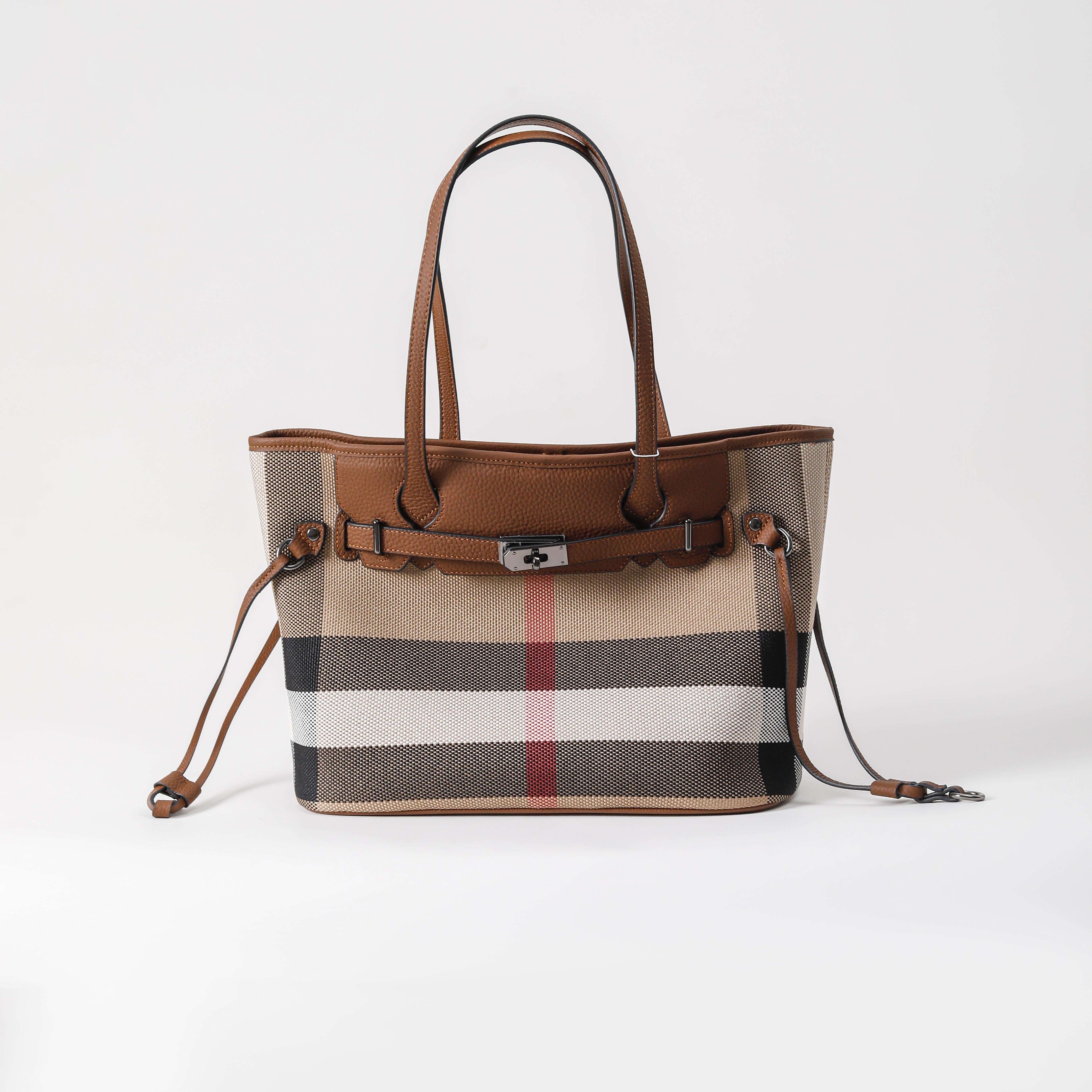 【Kelly tote】Horizontal locking tote bag L 12.6", W 6.3" , H 10.24"-,buy 1 get 1 pony and 1 headband