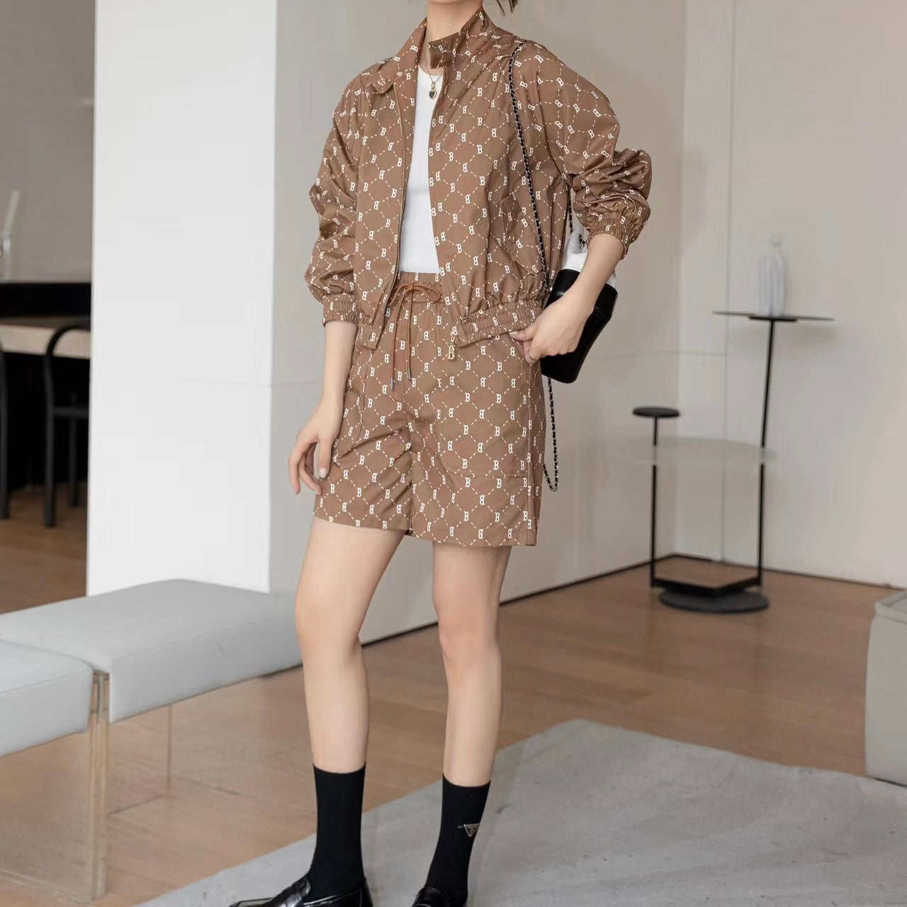 【BoBo's Suit】Printed Jacket with Short,buy 1 get 1 pony and 1 headband