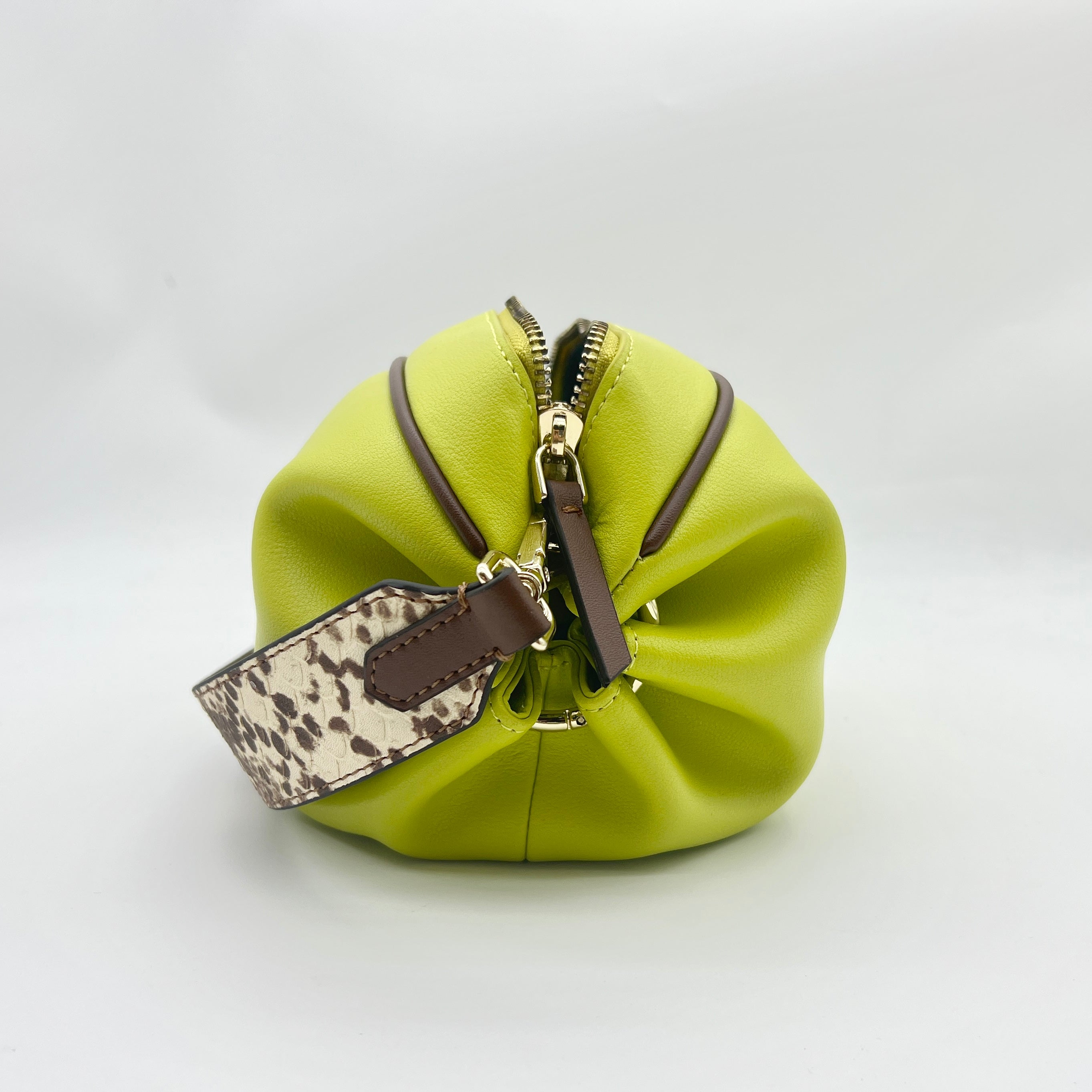 【Avocado Bag】Cowhide Leather Serpentine Handbag,buy 1 get 1 pony and 1 headband