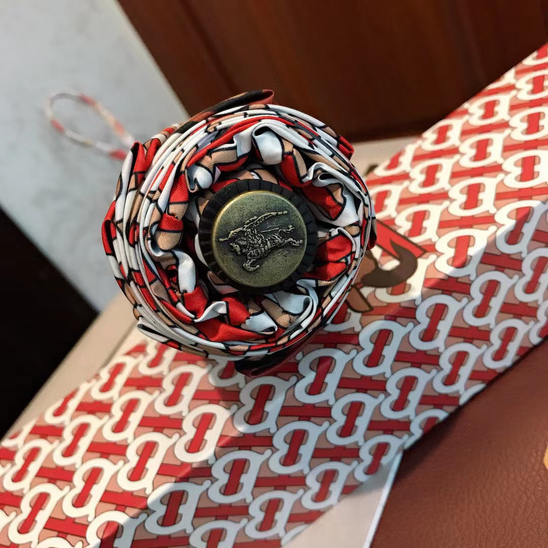 【 Prints Umbrella】Folding automatic sunscreen sun umbrella dual-use tide umbrella