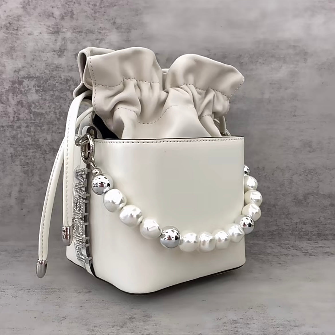 【Pearl Box】Real Leather Diamond Matching Handbag,buy 1 get 1 pony and 1 headband