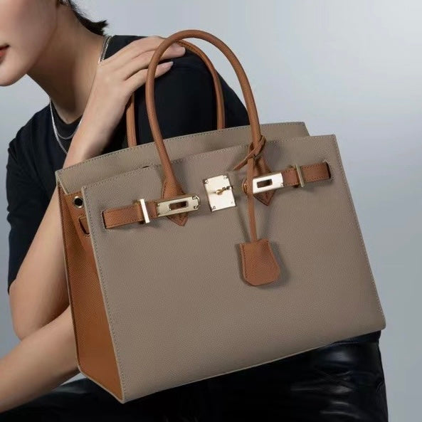 【Espom BK】Espom Leather Handbag-,buy 1 get 1 pony and 1 headband