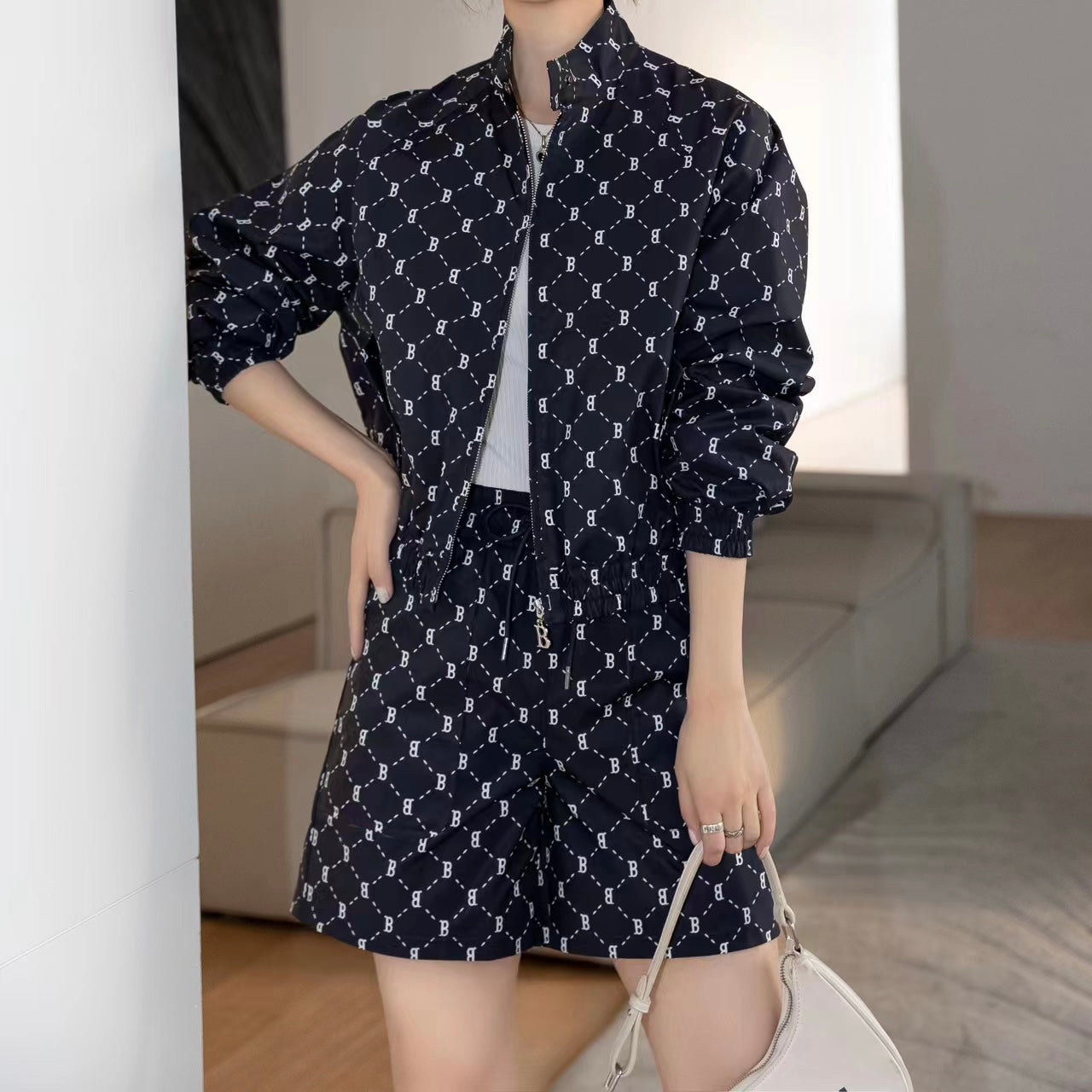 【BoBo's Suit】Printed Jacket with Short,buy 1 get 1 pony and 1 headband