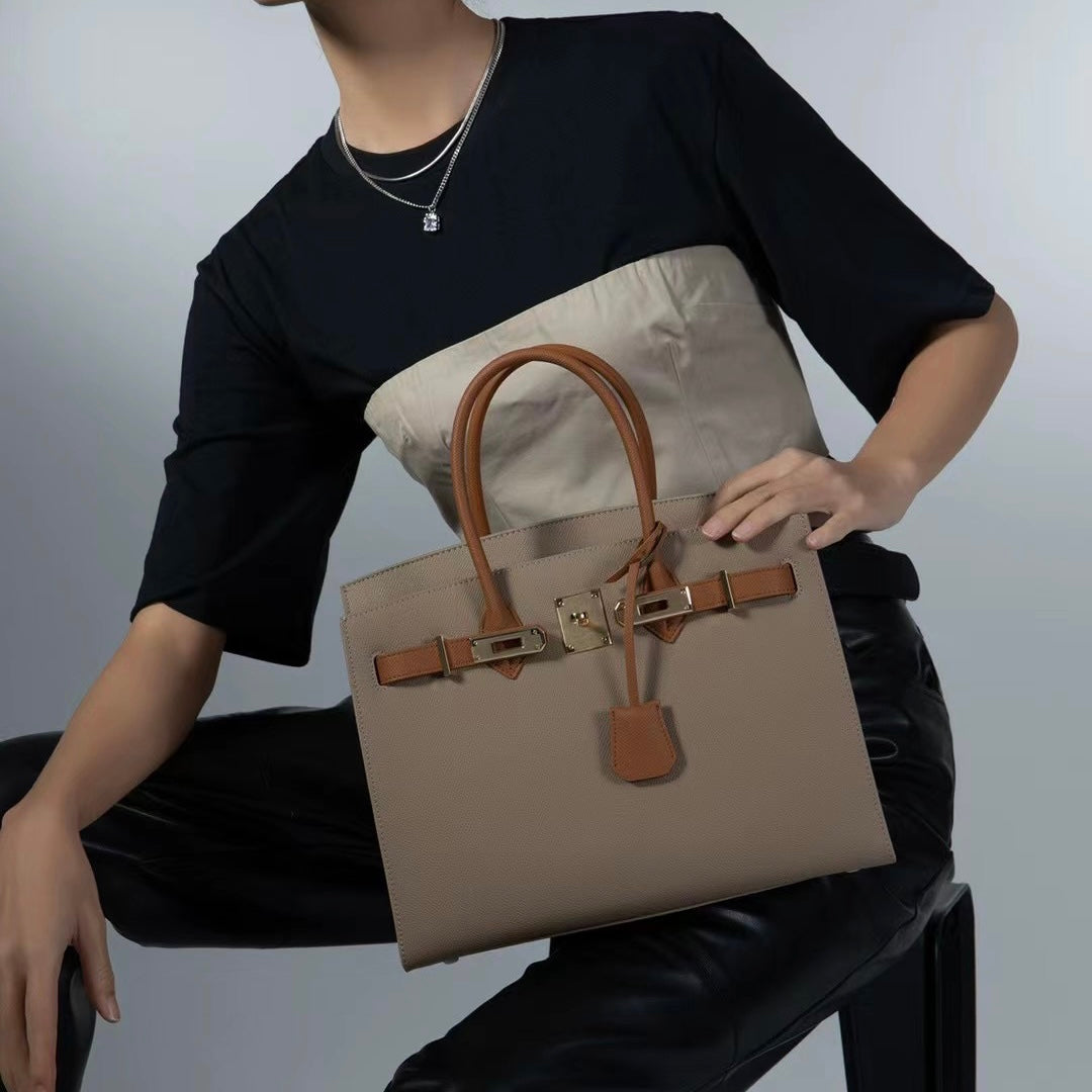 【Espom BK】Espom Leather Handbag-,buy 1 get 1 pony and 1 headband