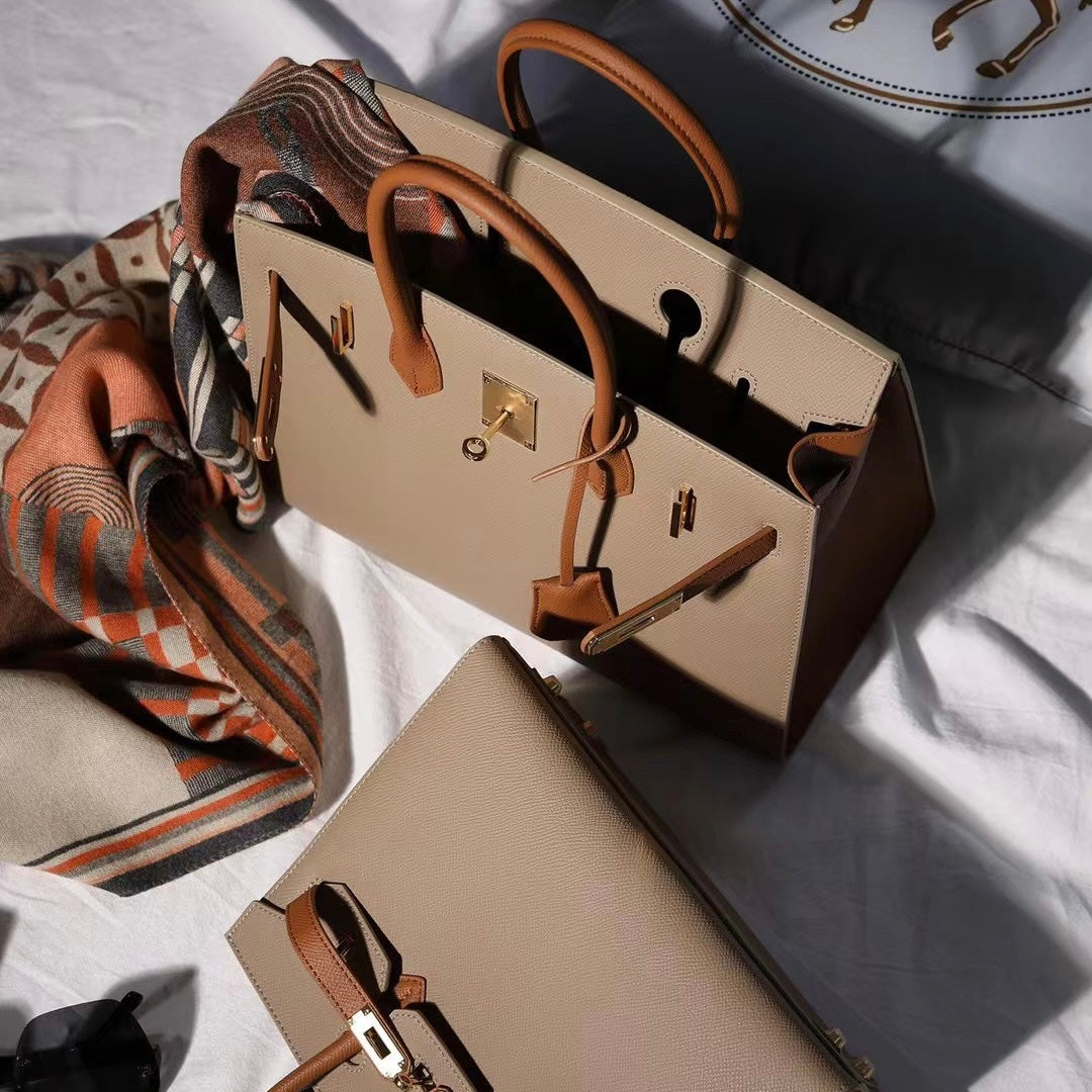 【Espom BK】Espom Leather Handbag-,buy 1 get 1 pony and 1 headband