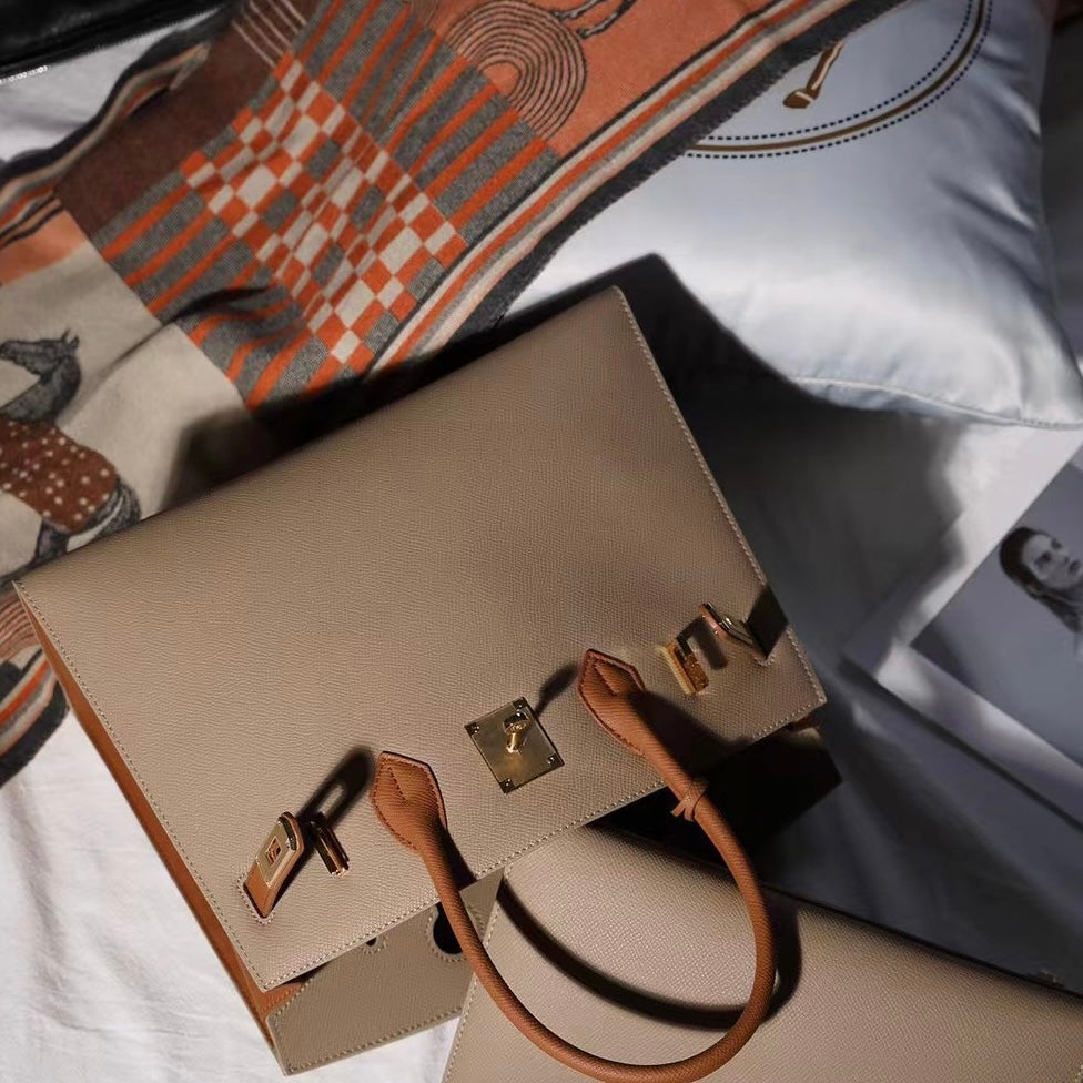 【Espom BK】Espom Leather Handbag-,buy 1 get 1 pony and 1 headband