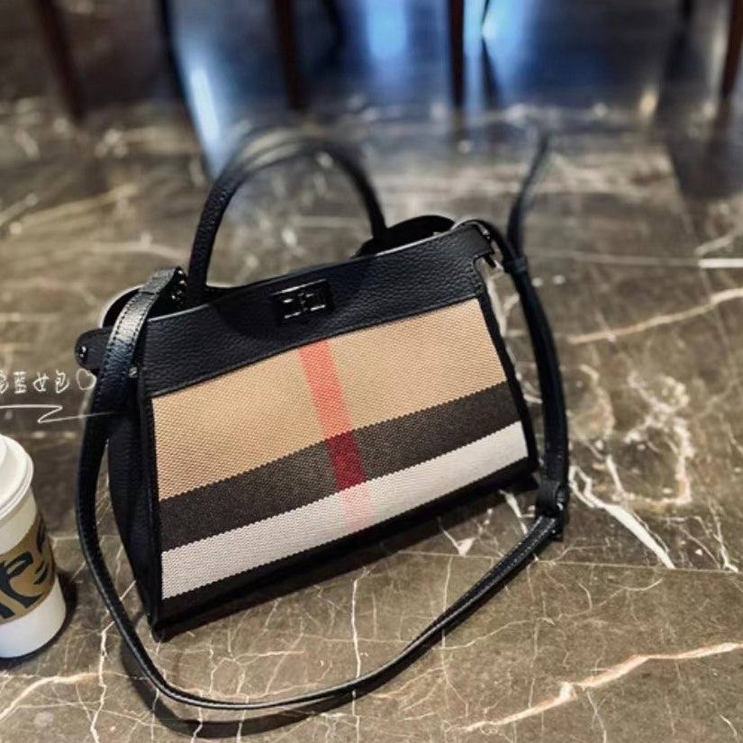 【T Bag-S】Trapezoid Briefcase Handbag-,buy 1 get 1 pony and 1 headband