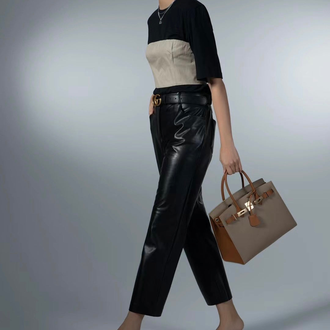 【Espom BK】Espom Leather Handbag-,buy 1 get 1 pony and 1 headband