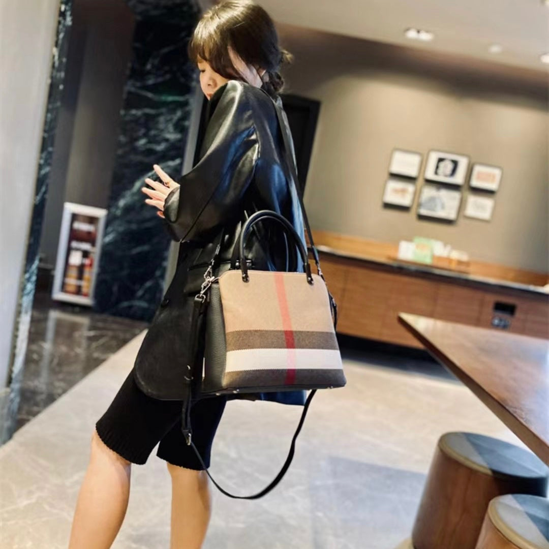 【Teddy Bag】Checkered Square Handbag-,buy 1 get 1 pony and 1 headband