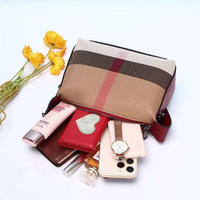 【Brick Bag】Real Leather Handle Locking Square Clutch Bag-buy 1 get 1 pony and 1 coins purse