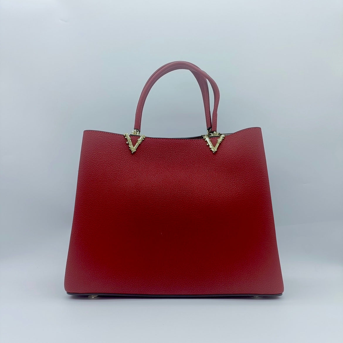 【Red V】Real Leather Handbag-,buy 1 get 1 pony and 1 headband