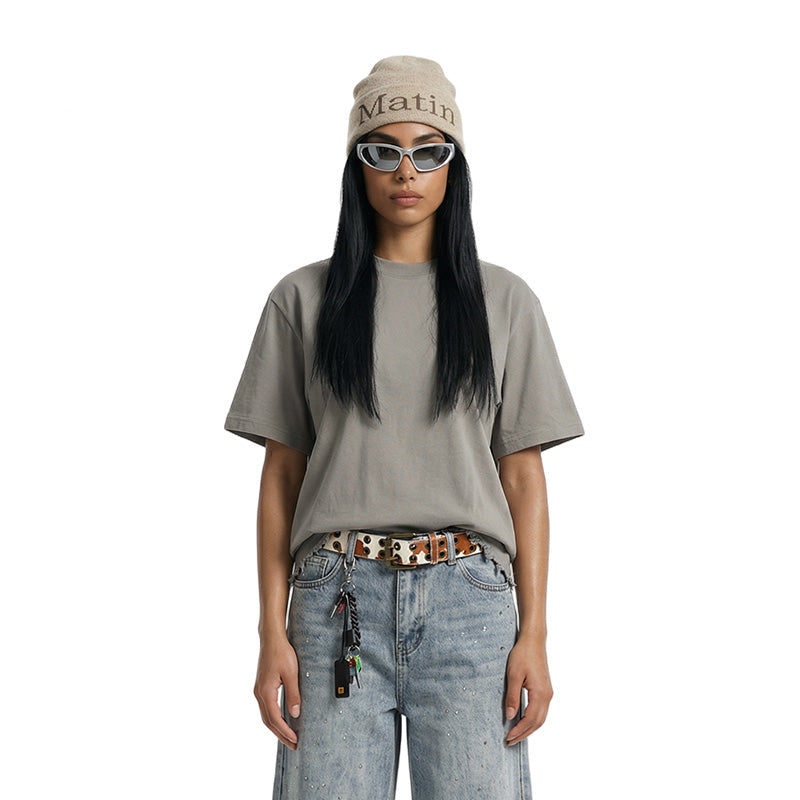 Embroidered Letter Short Sleeve Tee