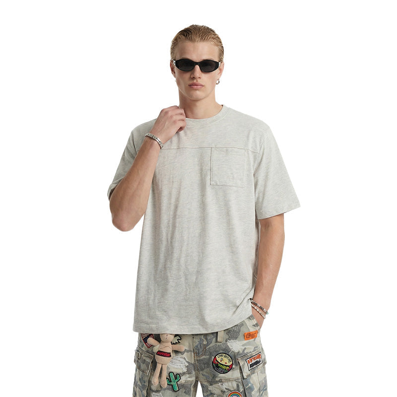 Solid color casual Tee