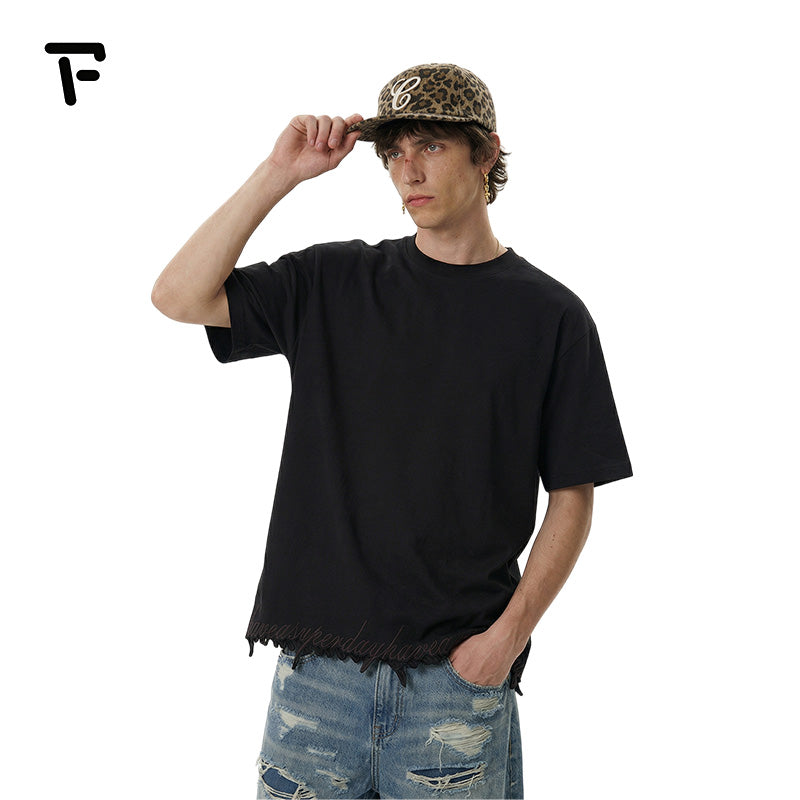 Embroidered Letter Short Sleeve Tee