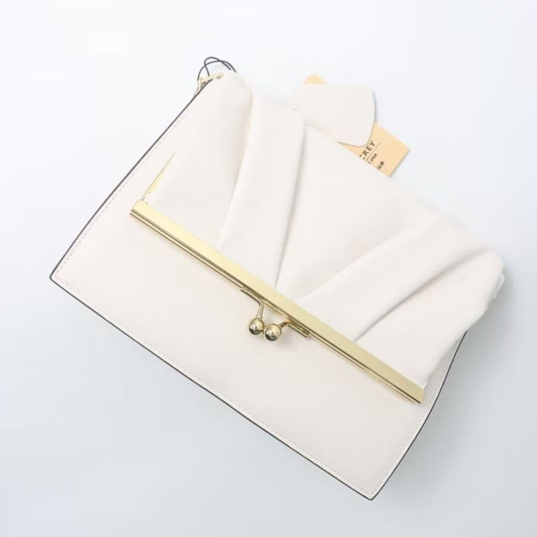 【NEW】【Pleated Clutch Bag】Cowhide Leather  Bag --Buy 1 Get 1 Pony and 1 Coin Purse