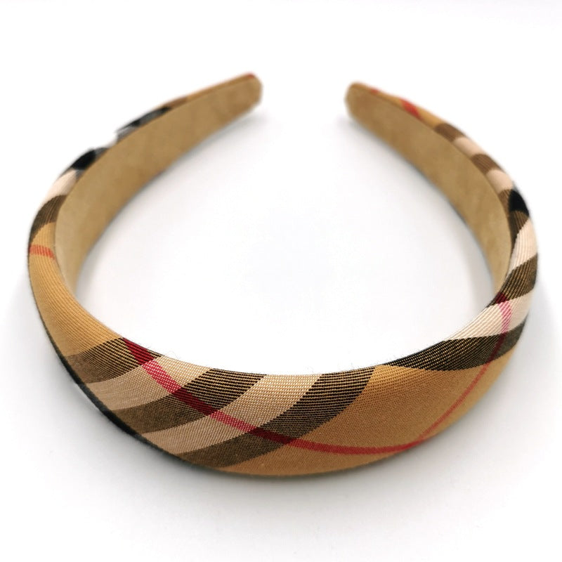 【Headband 】 Checkered Wide Headband Hair Accessories